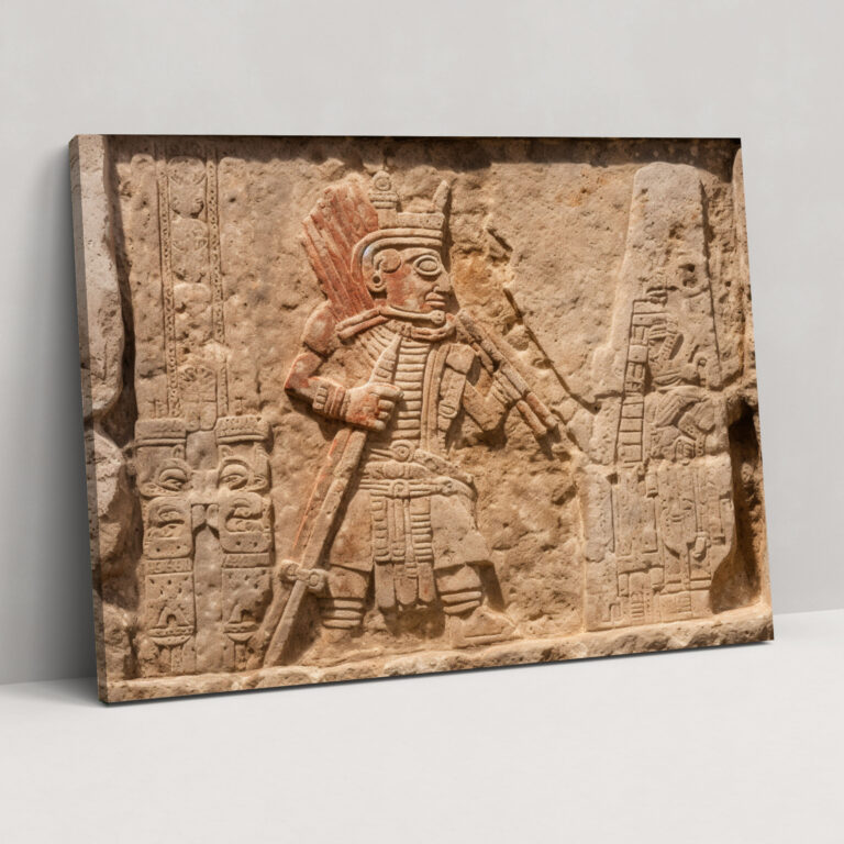 Ancient Weapons Wall Art - Mayan Warrior With Spear - Ancient Weapons, Home Decoration, Ancient Weapons, Wall Art