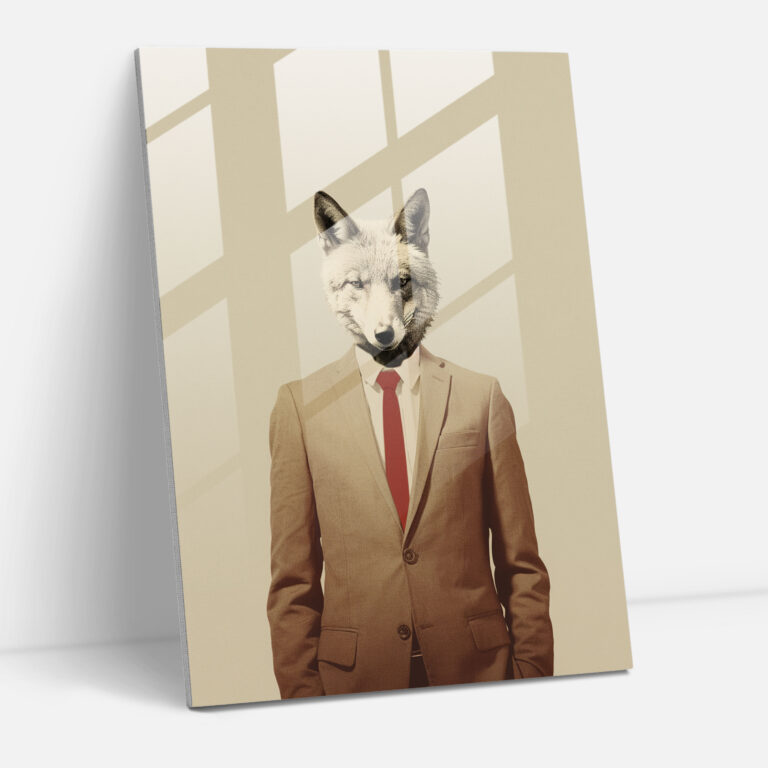 Animals Dressed Like Humans Home Decoration - Animals Dressed Like Humans, Glass Wall Art, Glass Print, Modern Art