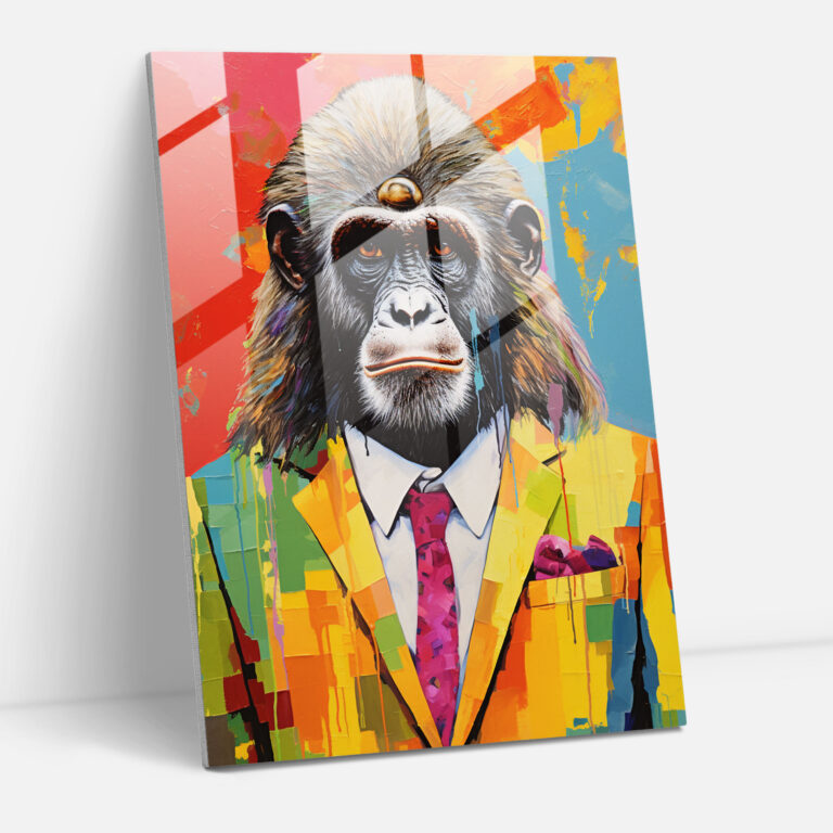 Animals Dressed Like Humans Wall Decoration - Animals Dressed Like Humans, Home Decoration, Glass Wall Art, Dynamic