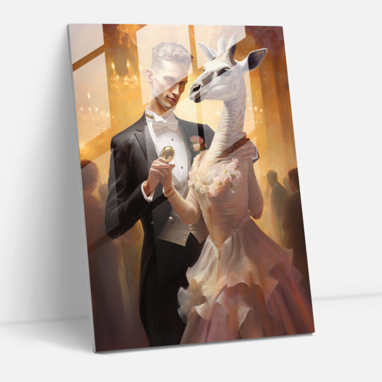 Animals Dressed Like Humans Glass Art - Animals Dressed Like Humans, Animals Dressed Like Humans, Romantic, Modern Art