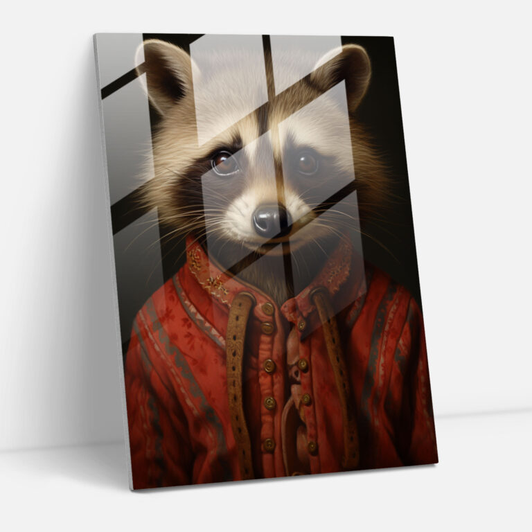 Animals Dressed Like Humans Glass Print - Animals Dressed Like Humans, Wall Decoration, Glass Art, Cute Outfit