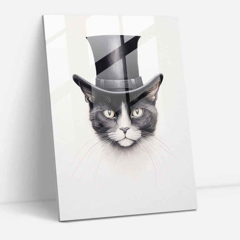 Animals Dressed Like Humans Glass Print - Animals Dressed Like Humans, Clean White Background, Animals Dressed Like Humans, Home Decoration