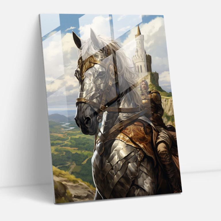 Horse Dressed Like Human Glass Print - Animals Dressed Like Humans, Glass Wall Art, Modern Art, Fantasy-Themed Artwork