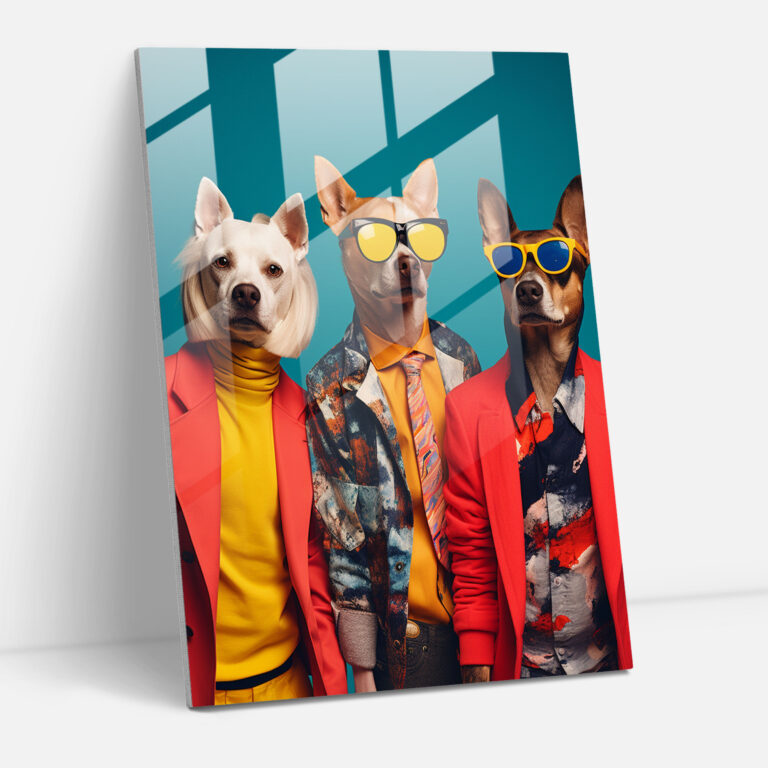 Animals Dressed Like Humans Glass Wall Art - Animals Dressed Like Humans, Glass Print, Modern Art, Home Decoration