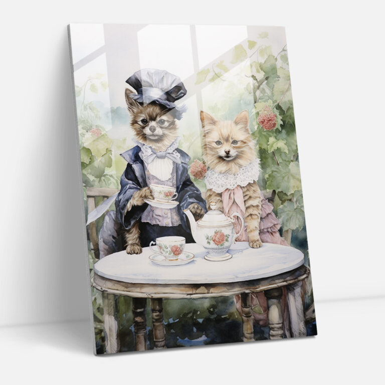 Animals Dressed Like Humans Home Decoration - Animals Dressed Like Humans, Glass Art, Watercolor Painting, Animals Dressed Like Humans