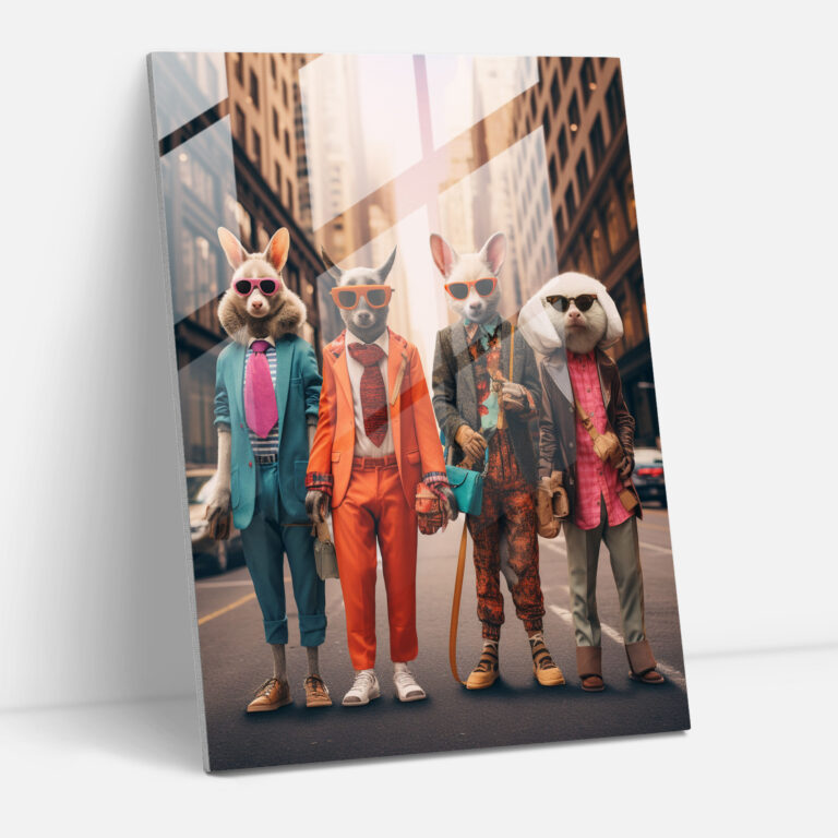 Animals Dressed Like Humans Wall Decoration - Animals Dressed Like Humans, Digital Artwork, Glass Art, Animals Dressed Like Humans