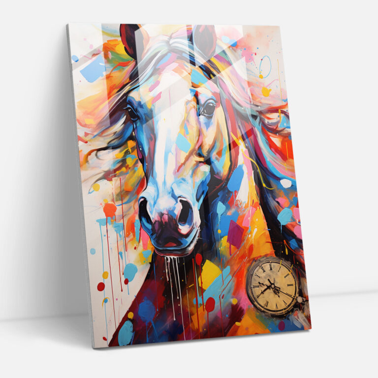 Horse Dressed Like Humans Glass Print - Animals Dressed Like Humans, Horse, Glass Wall Art, Home Decoration