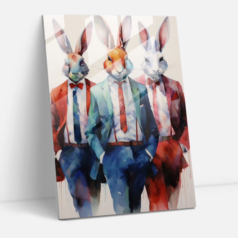 Dapper Animals Glass Wall Art - Animals Dressed Like Humans, Glass Wall Art, Glass Art, Dapper Suits