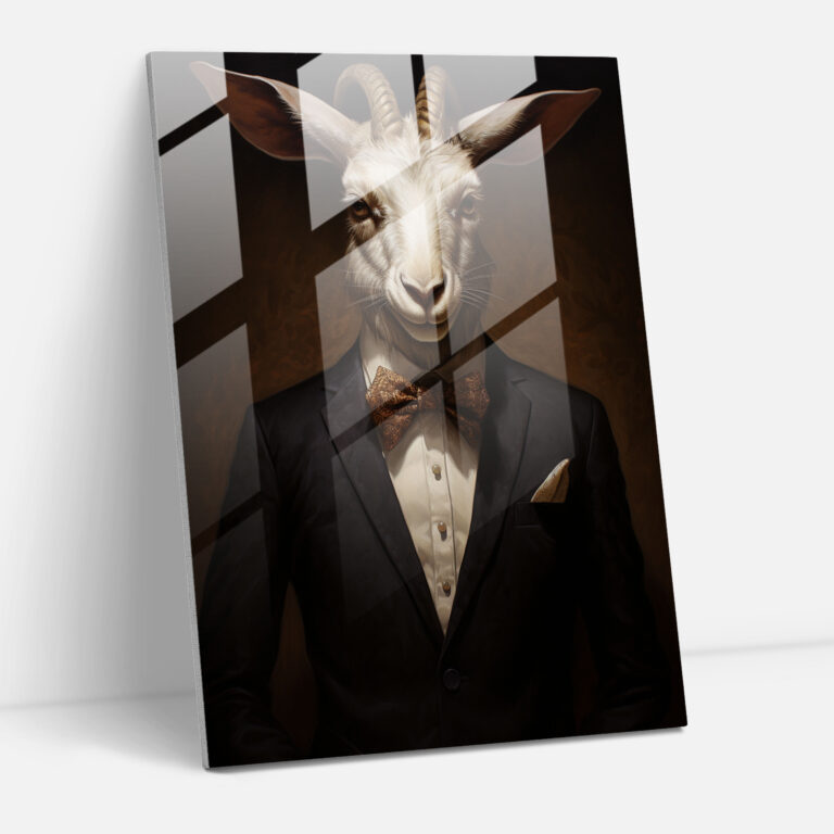 Elegant Animals Glass Print - Animals Dressed Like Humans, Wall Decoration, Animals Dressed Like Humans, Modern Art