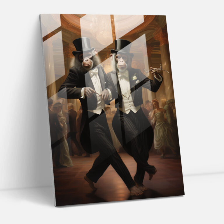 Animals Dressed Like Humans Modern Art - Animals Dressed Like Humans, Glass Wall Art, Glass Print, Wall Decoration