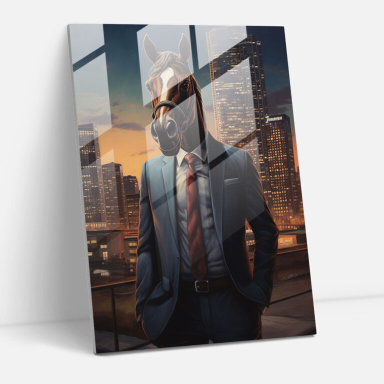 Animals Dressed Like Humans Glass Wall Art - Animals Dressed Like Humans, Home Decoration, Oil Painting, Animals Dressed Like Humans