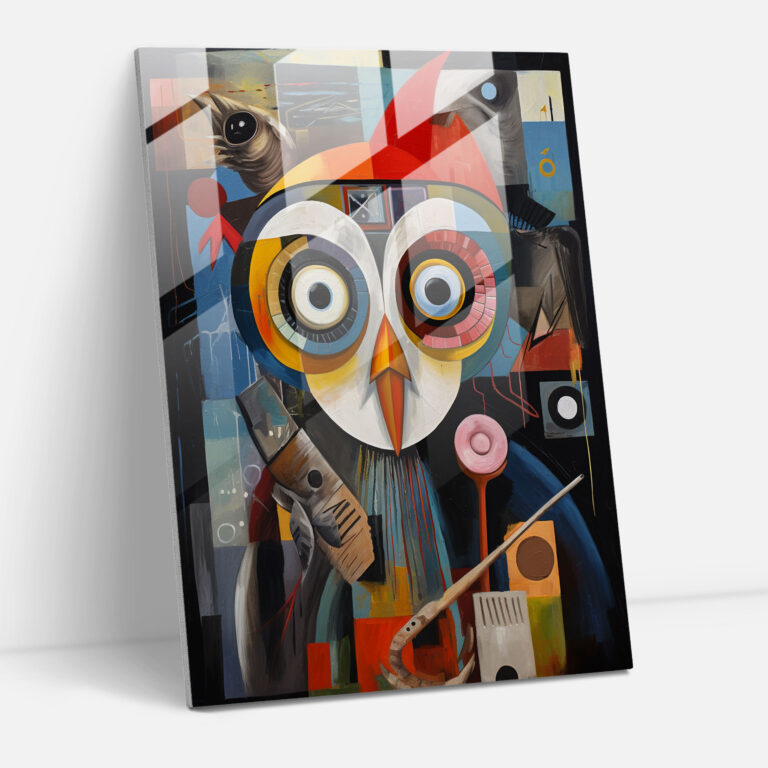 Animals Dressed Like Humans Glass Print - Animals Dressed Like Humans, Glass Art, Abstract Geometric Shapes, Glass Print