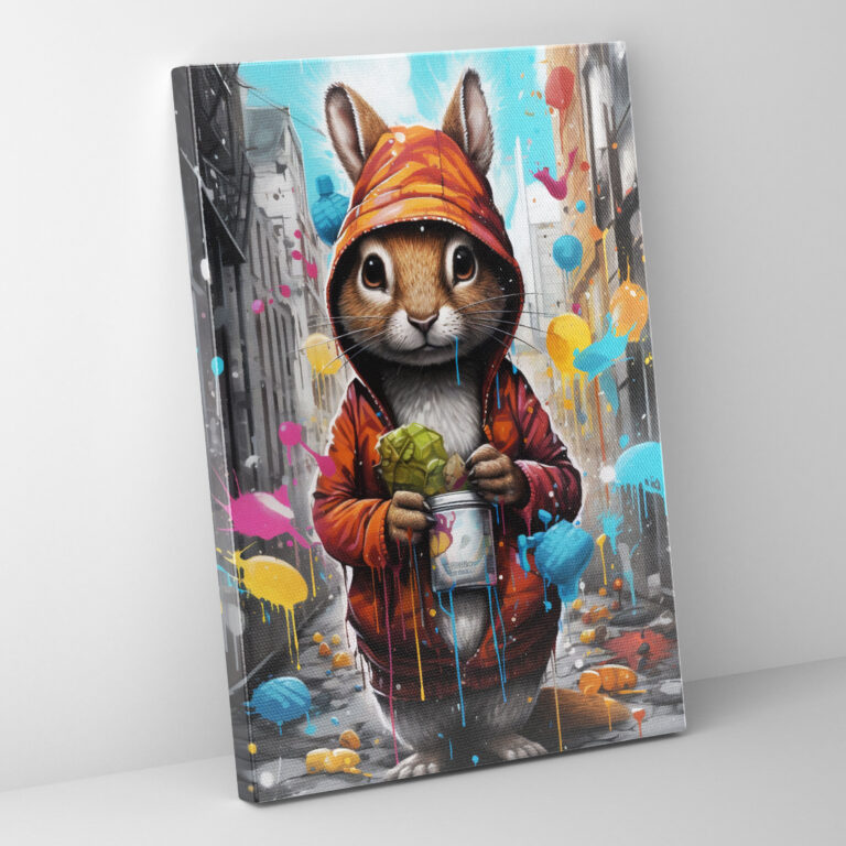 Animals Dressed Like Humans Canvas Print - Animals Dressed Like Humans, Vibrant Colors, Wall Art, Squirrel Dressed Like Human
