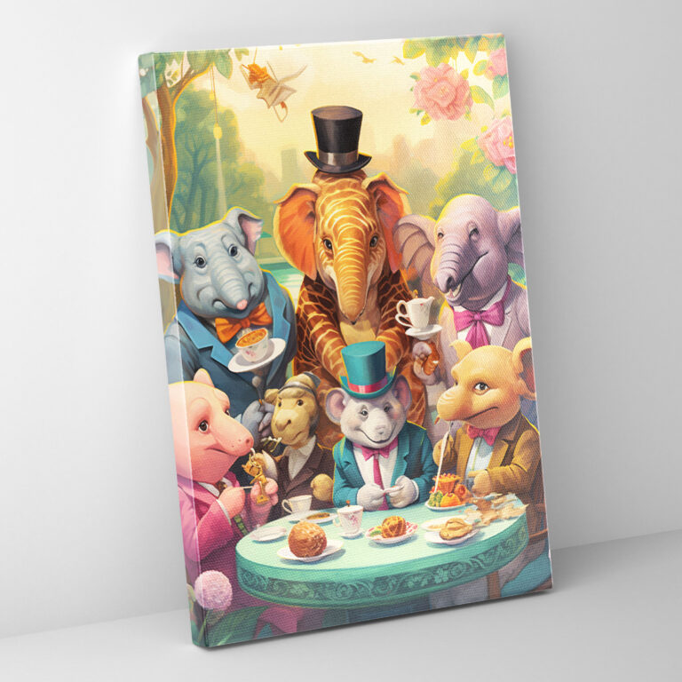 Animals Dressed Like Humans Canvas Print - Animals Dressed Like Humans, Playful Details, Whimsical, Tea Party