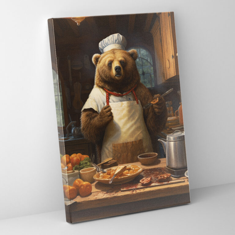 Animals Dressed Like Humans Wall Art - Animals Dressed Like Humans, Coziness, Cooking Gourmet Meal, Canvas