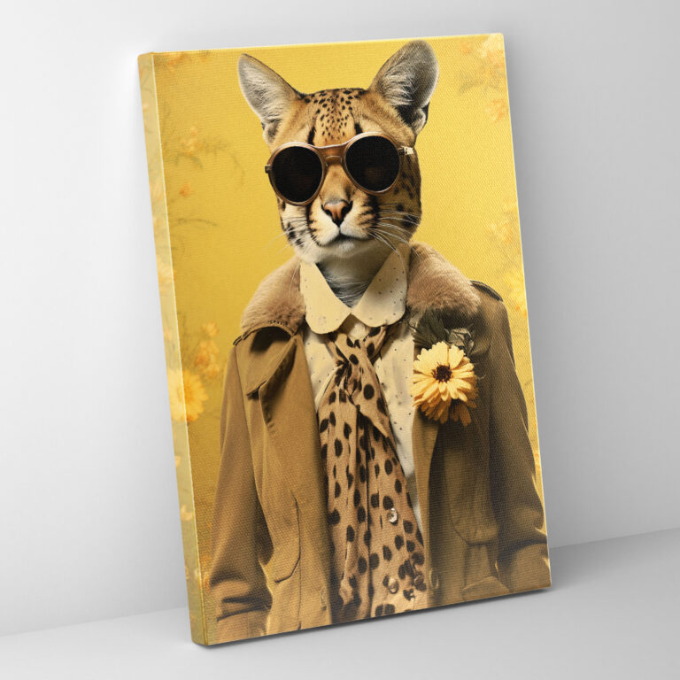 Animals Dressed Like Humans Wall Decoration - Animals Dressed Like Humans, Wall Decoration, Retro-Inspired Collage, Fashionable Ensemble