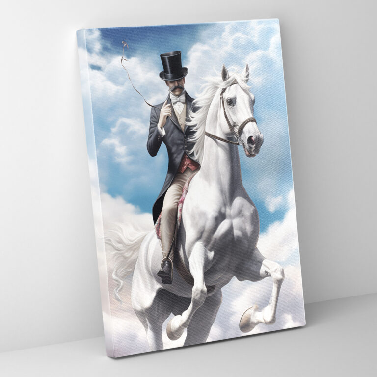 Animals Dressed Like Humans Wall Decoration - Animals Dressed Like Humans, Horse In Top Hat, Canvas Print, Home Decoration