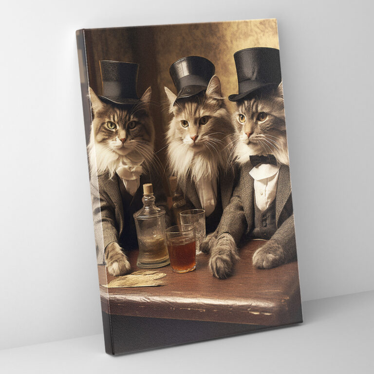 Animals Dressed Like Humans Canvas Print - Animals Dressed Like Humans, Wall Decoration, Animal Bar, Canvas