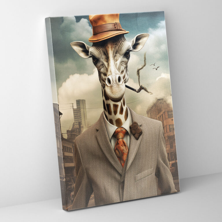 Animals Dressed Like Humans Canvas Print - Animals Dressed Like Humans, Wall Decoration, Surreal Collage, Wall Art