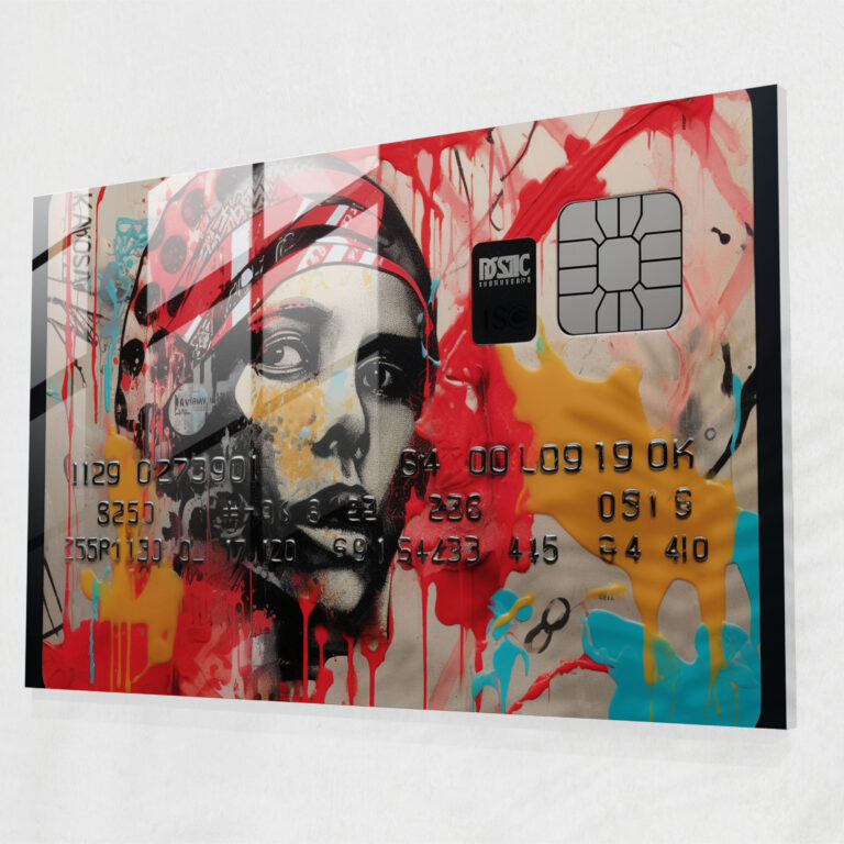 American Express Card Glass Print - Urban Art - American Express, Graffiti-Style Elements, American Express Card, Glass Print