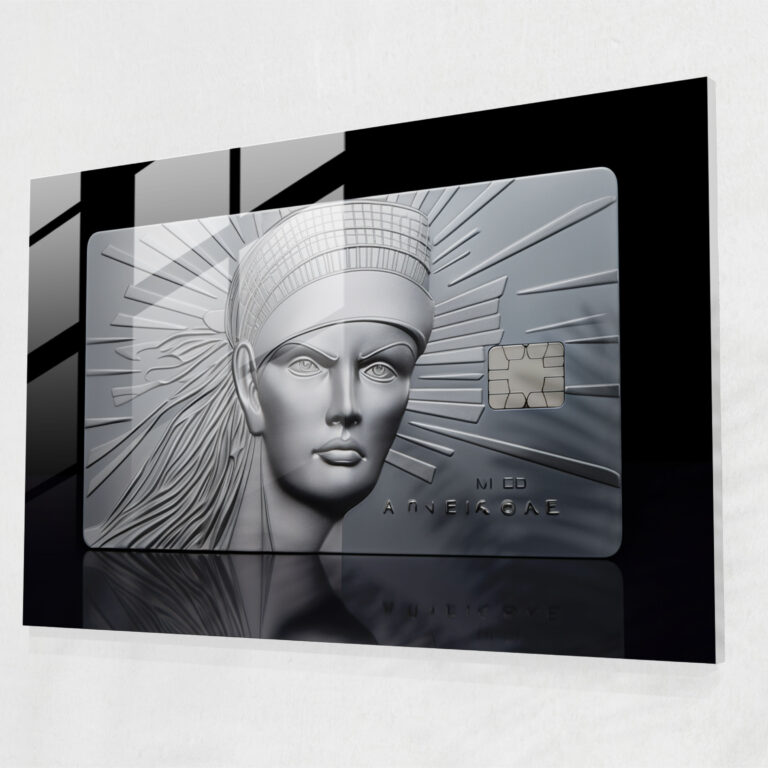 American Express Card Glass Print - Futuristic - American Express, Metallic Accents, Sleek Design, American Express Card