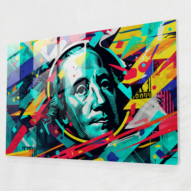 American Dollar Glass Print - American Express, Wall Decoration, American Dolar, Glass Print