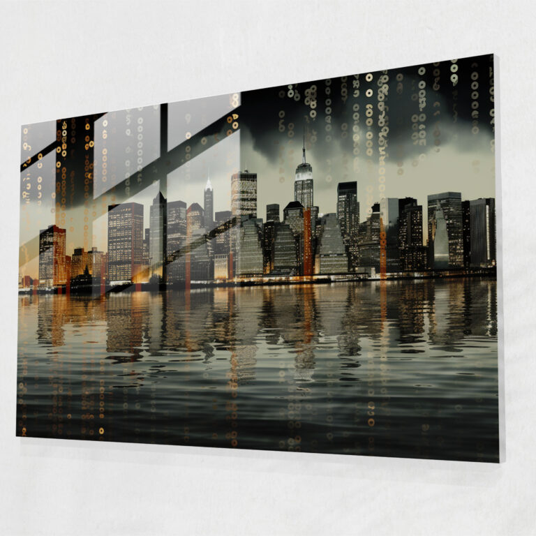 American Dollar Modern Art - American Express, City Skyline, Modern Art, Home Decoration