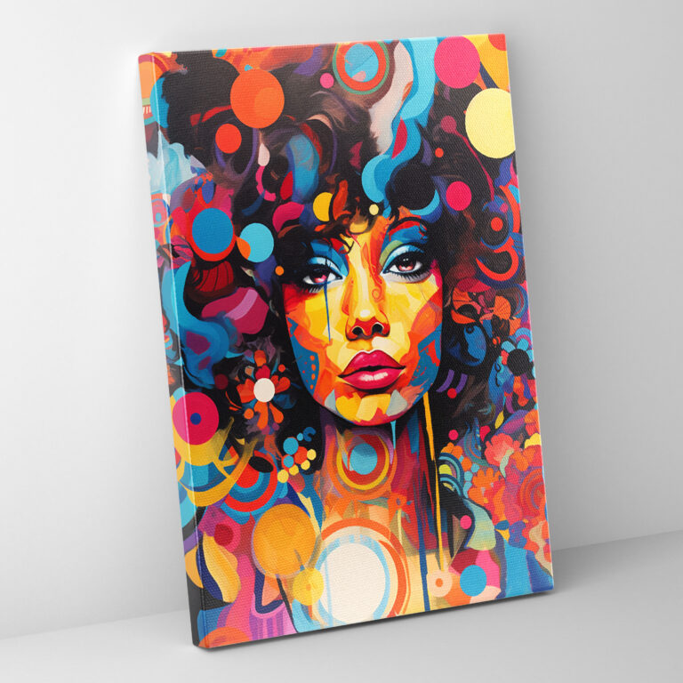 Afro Abstract Canvas Print - Afro, Canvas Print, Wall Decoration, Colorful Patterns
