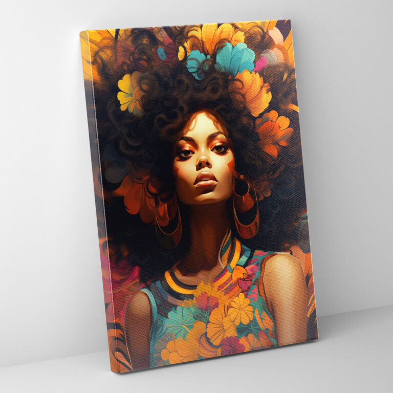 Afro Digital Art Canvas Print - Afro, Home Decoration, Afro Woman, Canvas Print