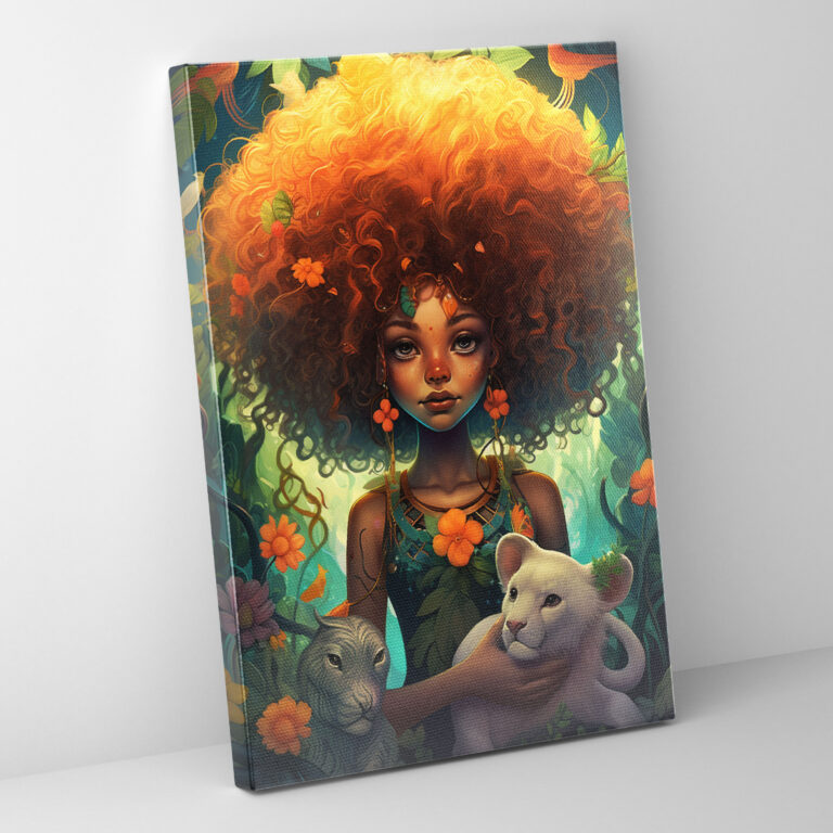 Whimsical Afro Canvas Print - Afro, Wall Decoration, Canvas, Wall Art