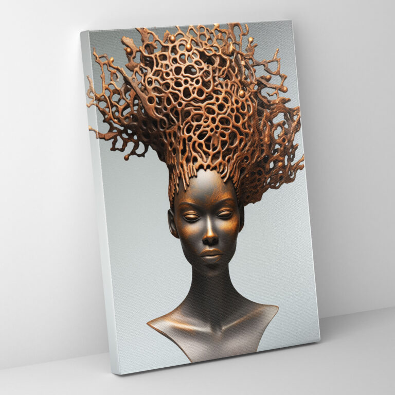 Afro Sculpture Canvas Print - Afro, Abstract Sculpture, Home Decoration, Wall Decoration