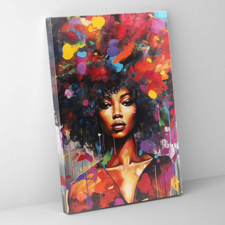 Afro Mixed Media Canvas Print - Afro, Strength, Home Decoration, Wall Art