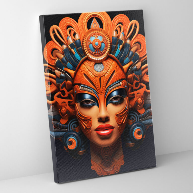 Afro Mask Canvas Print - Afro, Mask Art, African Masks, Afro