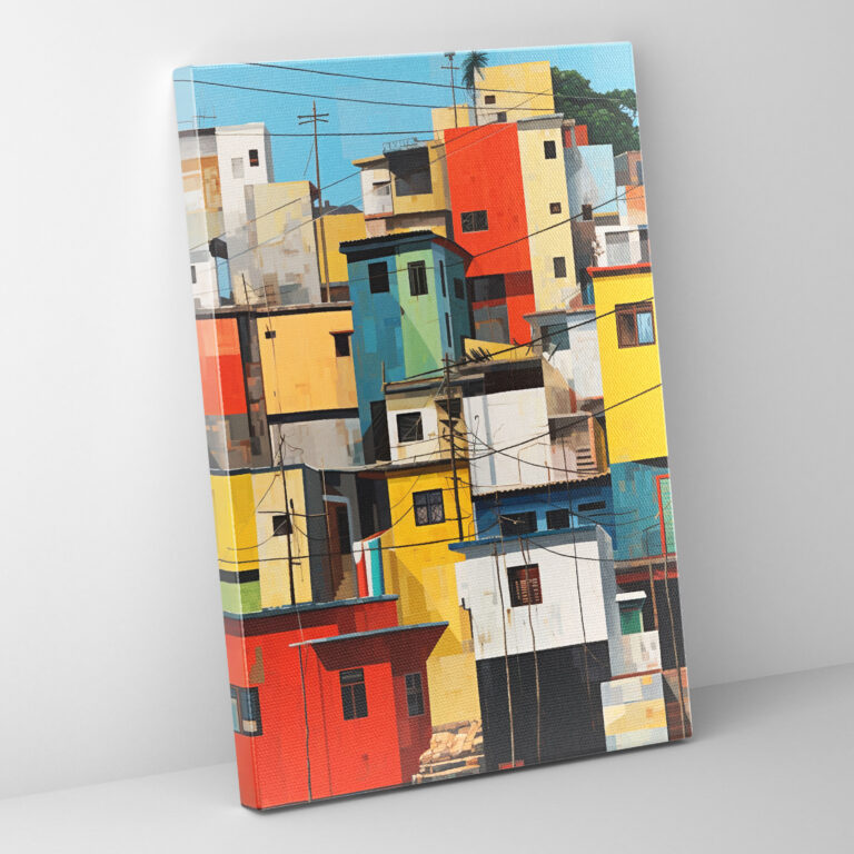 Afro Cityscape Canvas Print - Afro, Canvas Wall Art, Vibrancy, Canvas Print