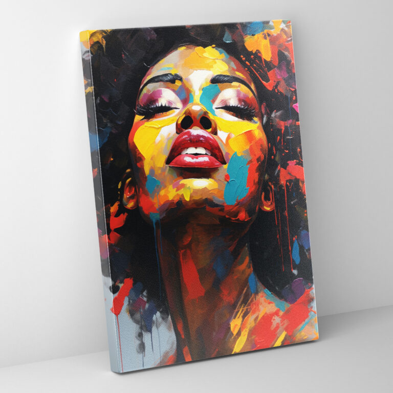 Afro Abstract Canvas Print - Afro, Vibrant Colors, Wall Decoration, Canvas