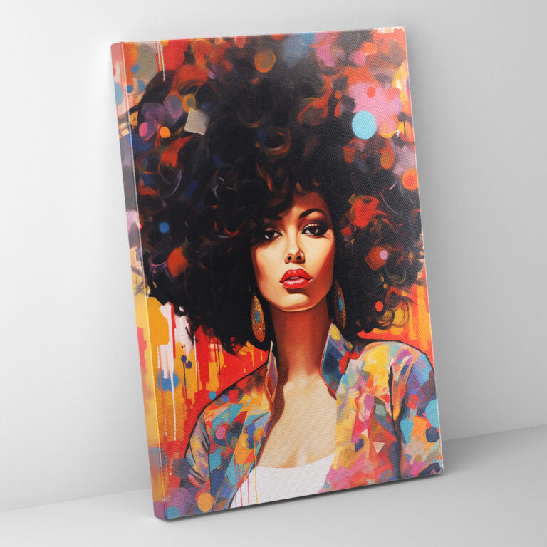 Afro Pop Art Canvas Print - Afro, Afro, Canvas Print, Bold Outlines