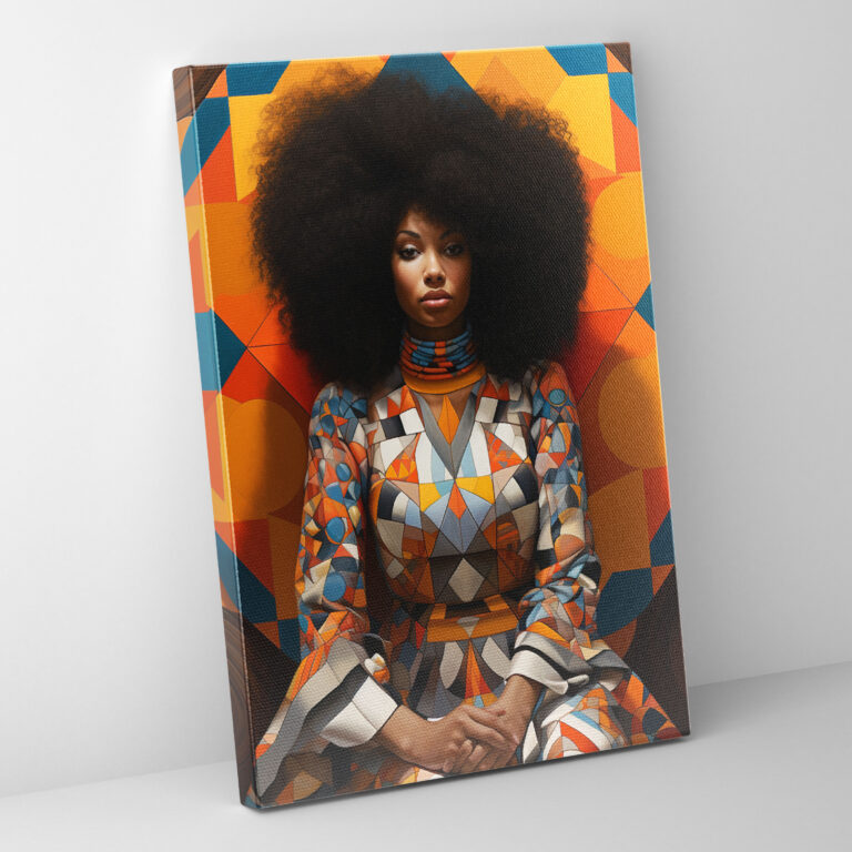 Afro Geometric Canvas Print - Afro, Canvas Wall Art, Visually Captivating, Geometry