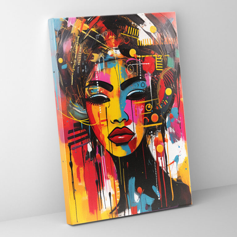 Afro Abstract Canvas Print - Afro, Wall Decoration, African Artistry, Wall Art