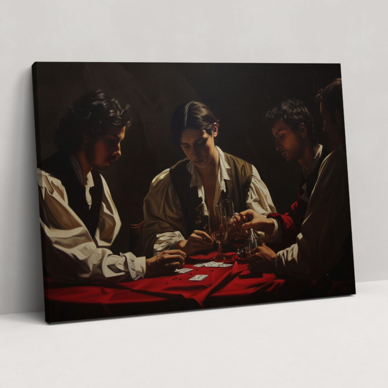 Caravaggio Style Canvas Print: Men Playing Cards Wall Art - Caravaggio, Wall Art, Home Decoration, Canvas Print