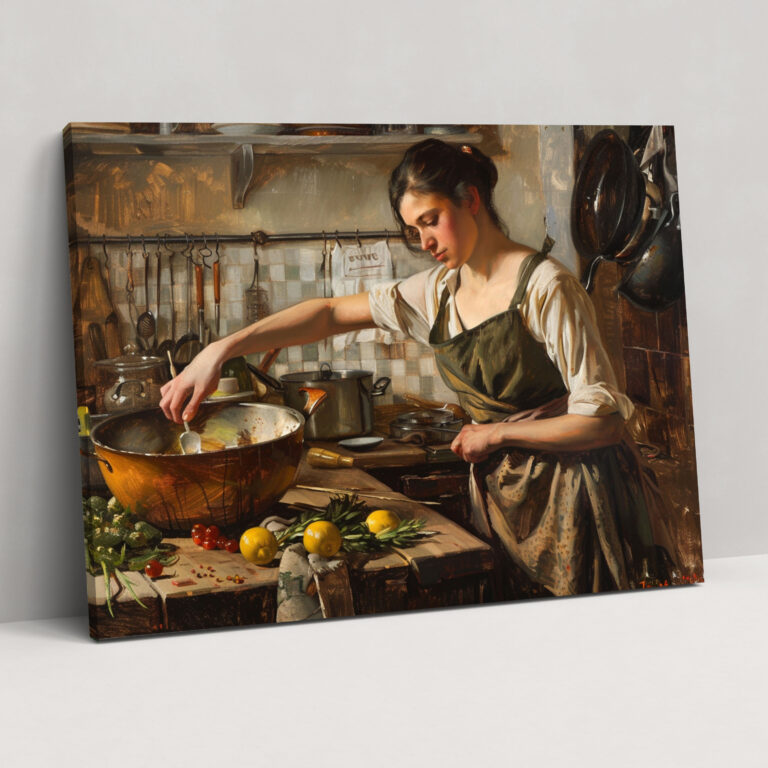 Caravaggio Style Wall Decoration: Kitchen Domestic Scene Canvas Print - Caravaggio, Wall Decoration, Home Decoration, Canvas Print