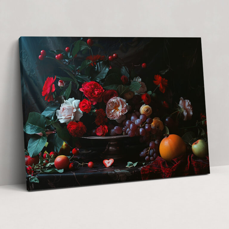 Caravaggio Style Wall Art - Caravaggio, Canvas Wall Art, Flowers, Fruit