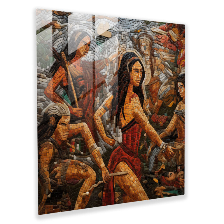 Amazon Women Mosaic Glass Print - Amazon Women, Warrior Spirit, Courage, Wall Decoration