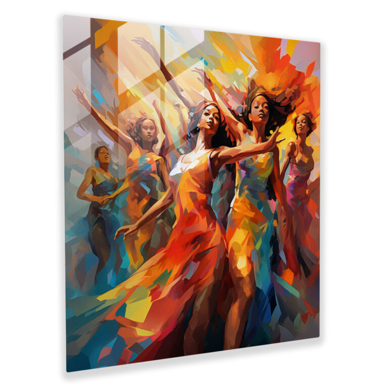 Empowering Amazon Women Glass Print - Amazon Women, Vibrant Colors, Empowerment, Glass Print
