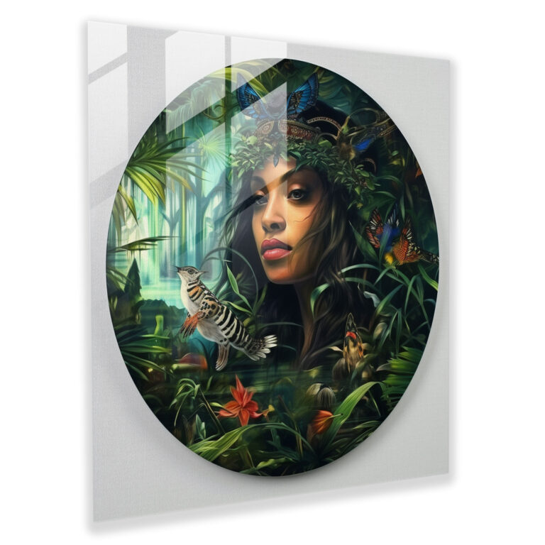 Wild Beauty Of The Amazon Glass Print - Amazon Women, Glass Art, Tropical Rainforest, Modern Art