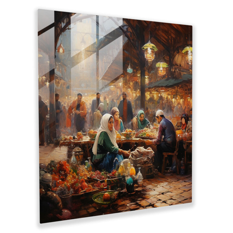 Anatolia Market Glass Print - Anatolia, Vibrant Atmosphere, Glass Art, Anatolia