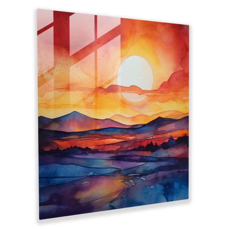 Anatolia Sunset Glass Print - Anatolia, Wall Decoration, Modern Art, Glass Print