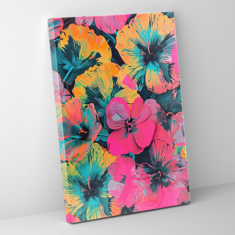 Andy Warhol Style Wall Decoration - Psychedelic Flowers - Andy Warhol, Andy Warhol Style, Canvas, Wall Art