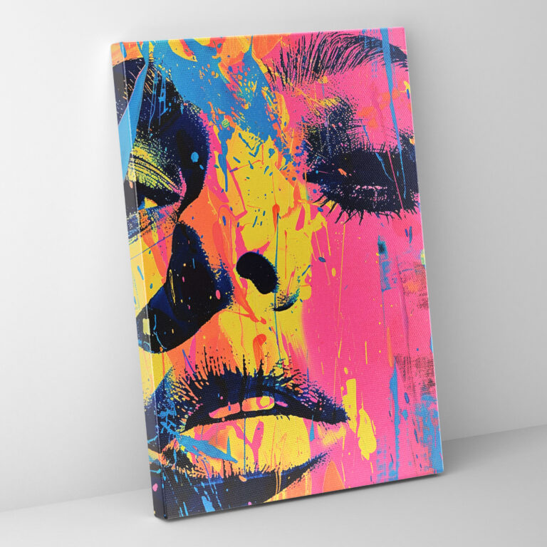 Andy Warhol Style Wall Decoration - Neon Splatter Paint - Andy Warhol, Wall Decoration, Wall Art, Canvas