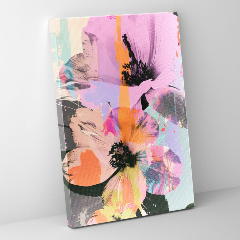 Andy Warhol Flowers Collage Canvas Print - Andy Warhol, Wall Decoration, Canvas, Andy Warhol