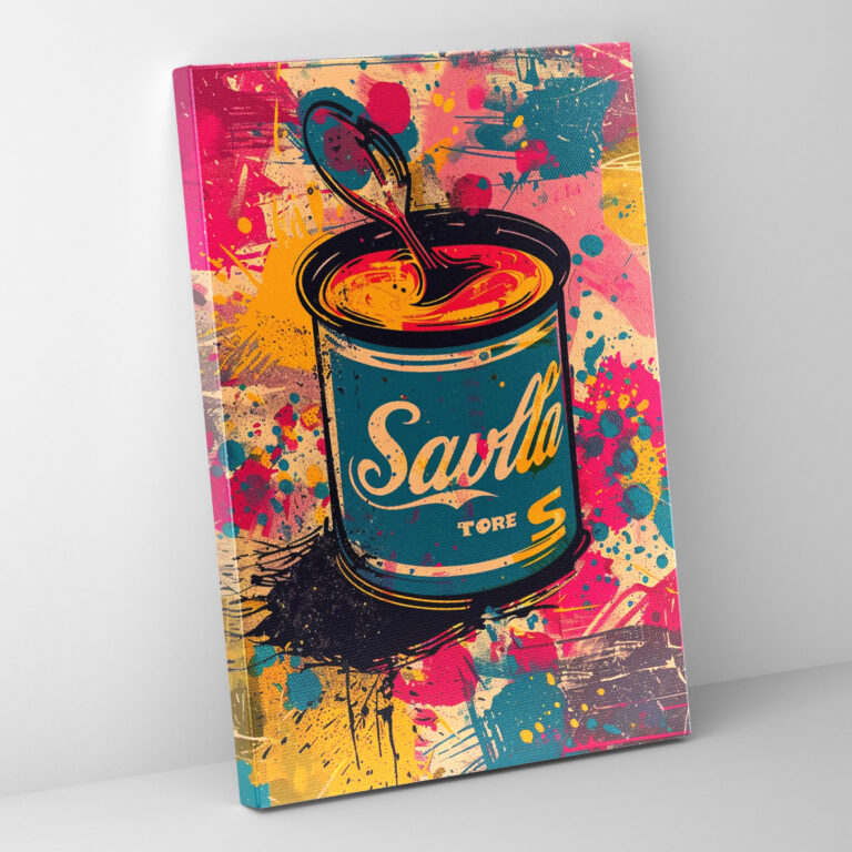 Andy Warhol Canvas Print Wall Art - Colorful Pop Art Soup Can - Andy Warhol, Soup Can, Wall Decoration, Wall Art